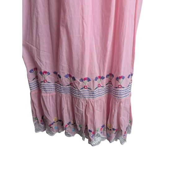 Celia B Midi Dress size L Wild Rose tiered ruffle criss cross back resort - Picture 9 of 12